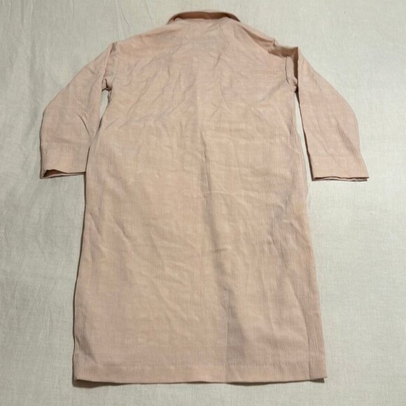 Handcrafted Dusty Rose Pink Coat with One-Button Closure, Size Medium - Picture 4 of 6